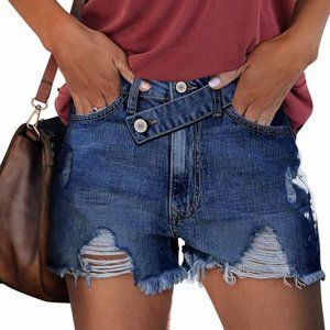 NEW ripped jean shorts mid waisted